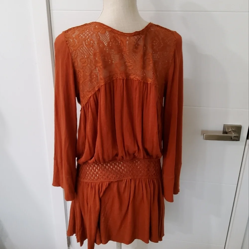 Free People Moonlight Romantic Drop Waist Tunic Size S